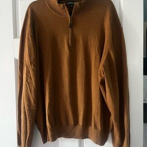 Orvis Men's Tan Zip-Up Sweater